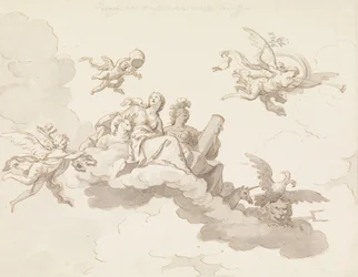 Entwurf für eine bemalte Decke - Triumph der Sanftmut und Stärke